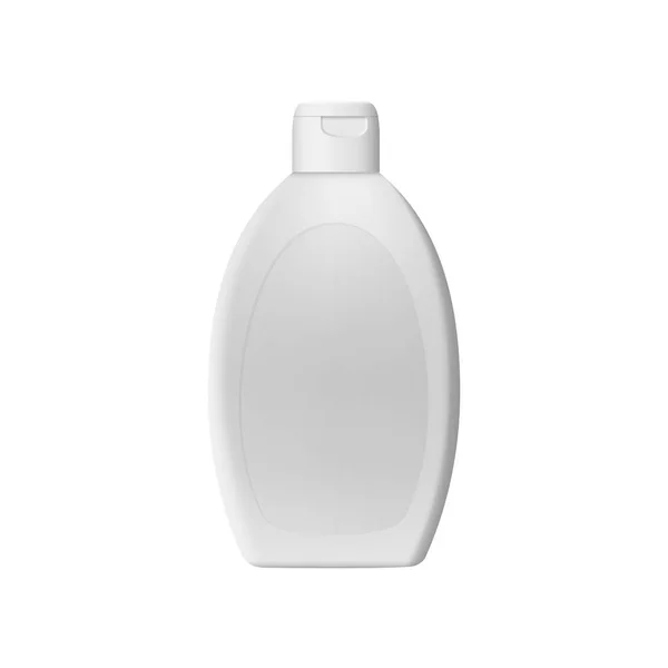 Makiety pakietu z tworzyw sztucznych dla szampon, krem lub balsam na białym tle. — Wektor stockowy