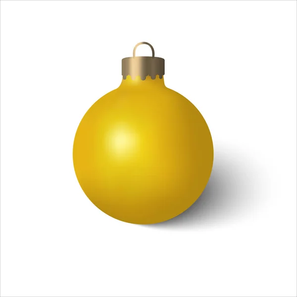 3D goldene Weihnachtskugel isoliert auf weißem Hintergrund. — Stockvektor