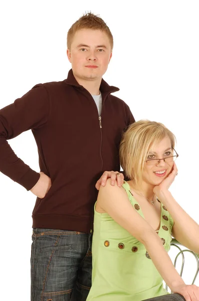 Portrait of young happy couple — Stock Photo, Image