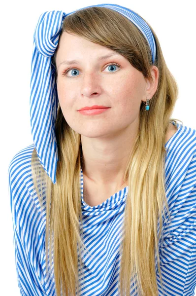 Portret van een mooie gitl met blauwe ogen — Stockfoto