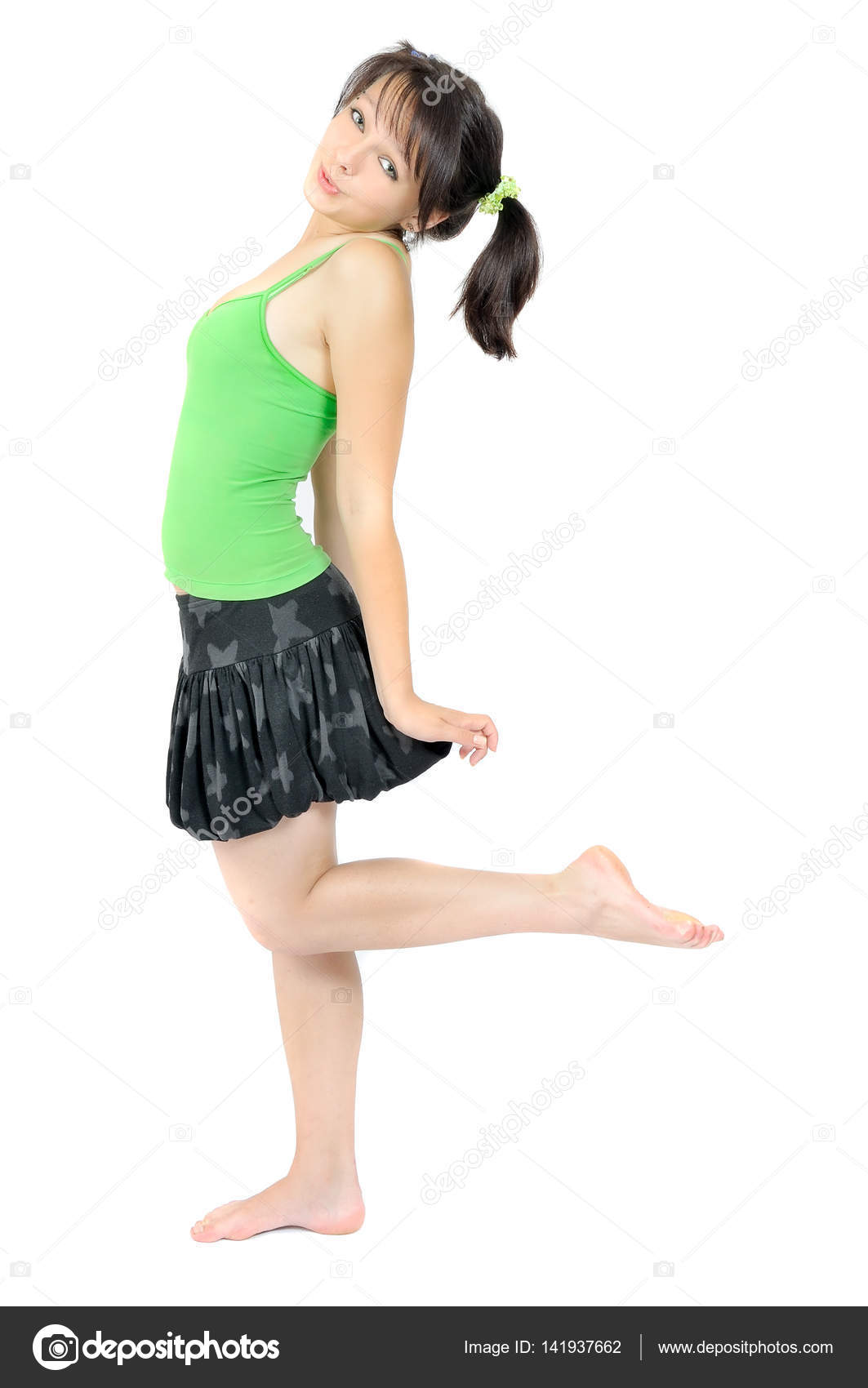 Pretty Brunette Girl In A Cute Pose Stock Photo | Royalty-Free | FreeImages