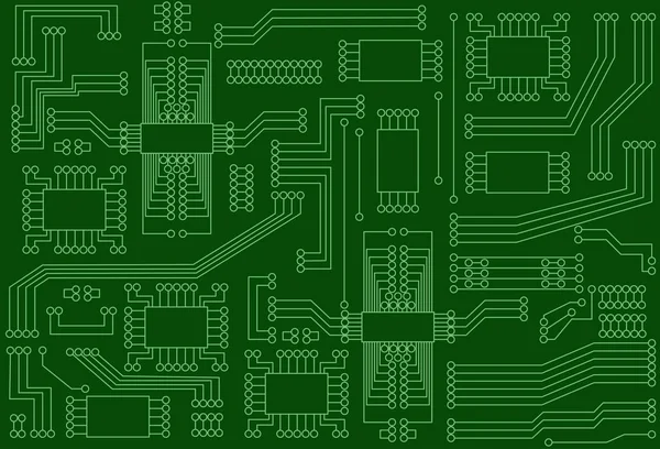 ハイテク回路基板を用いた抽象的なベクトル背景 — ストックベクタ