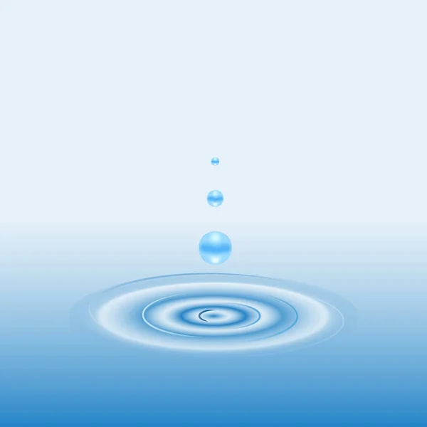 Drop and Circle Ripples on the Water — Stock Vector