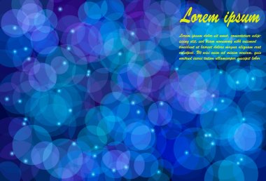 Koyu mavi arka plan bulanık bokeh daireler