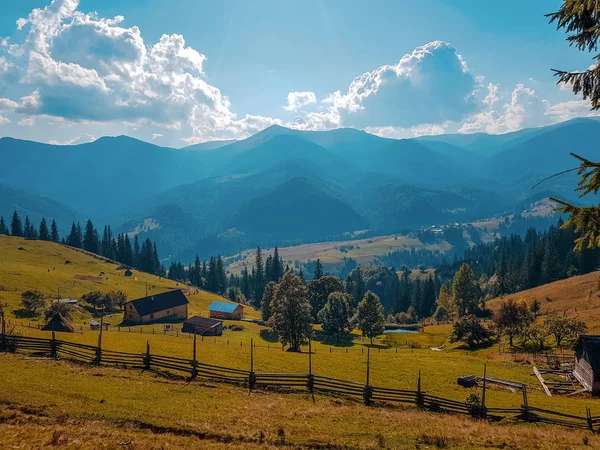 Aerial view amazing over of the Carpathian Mountains or Carpathi — Stock Photo, Image