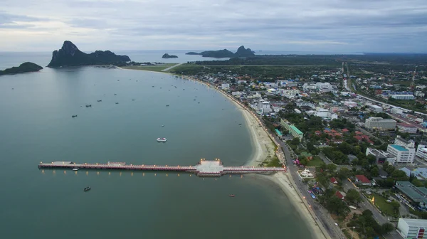 Aerial view of prachuapkhirikhan harbor southern of thailand — Stock Photo, Image