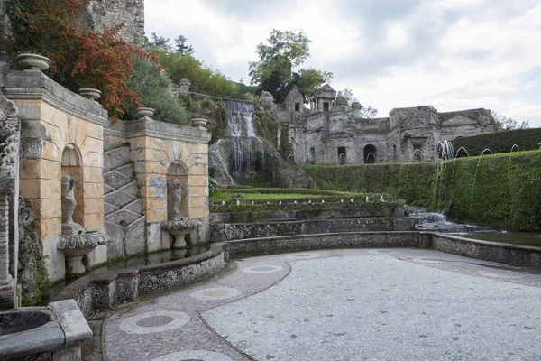 ヴィラ Estetivoli 重要な世界遺産の噴水 — ストック写真