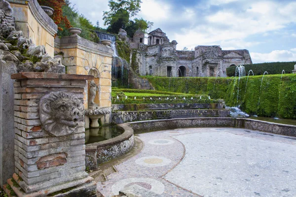 Fountain of villa este tivoli important world heritage site and — Stock Photo, Image