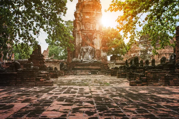 Boeddhabeeld in ayuthaya unesco wereld erfgoed site thailand — Stockfoto