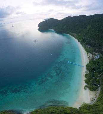 Nyaung Oo Phee Adası andaman Denizi myan geniş açı havadan görünümü