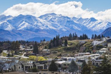 Wanaka kasaba Yeni Zelanda - Eylül 5,2015:, güzel doğal manzaralı