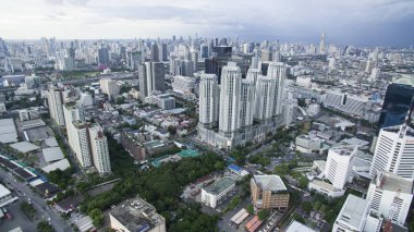 Bangkok Tayland - Haziran 7,2017: yüksek ve modern havadan görünümü 