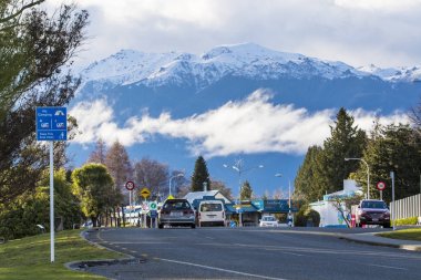Te Anau Yeni Zelanda - August29, 2015: güzel doğal manzaralı ana r