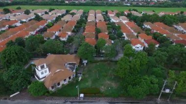 bangkok Tayland ev köyünün havadan görünümü
