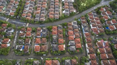 bangkok Tayland ev Köyü Üstten Görünüm