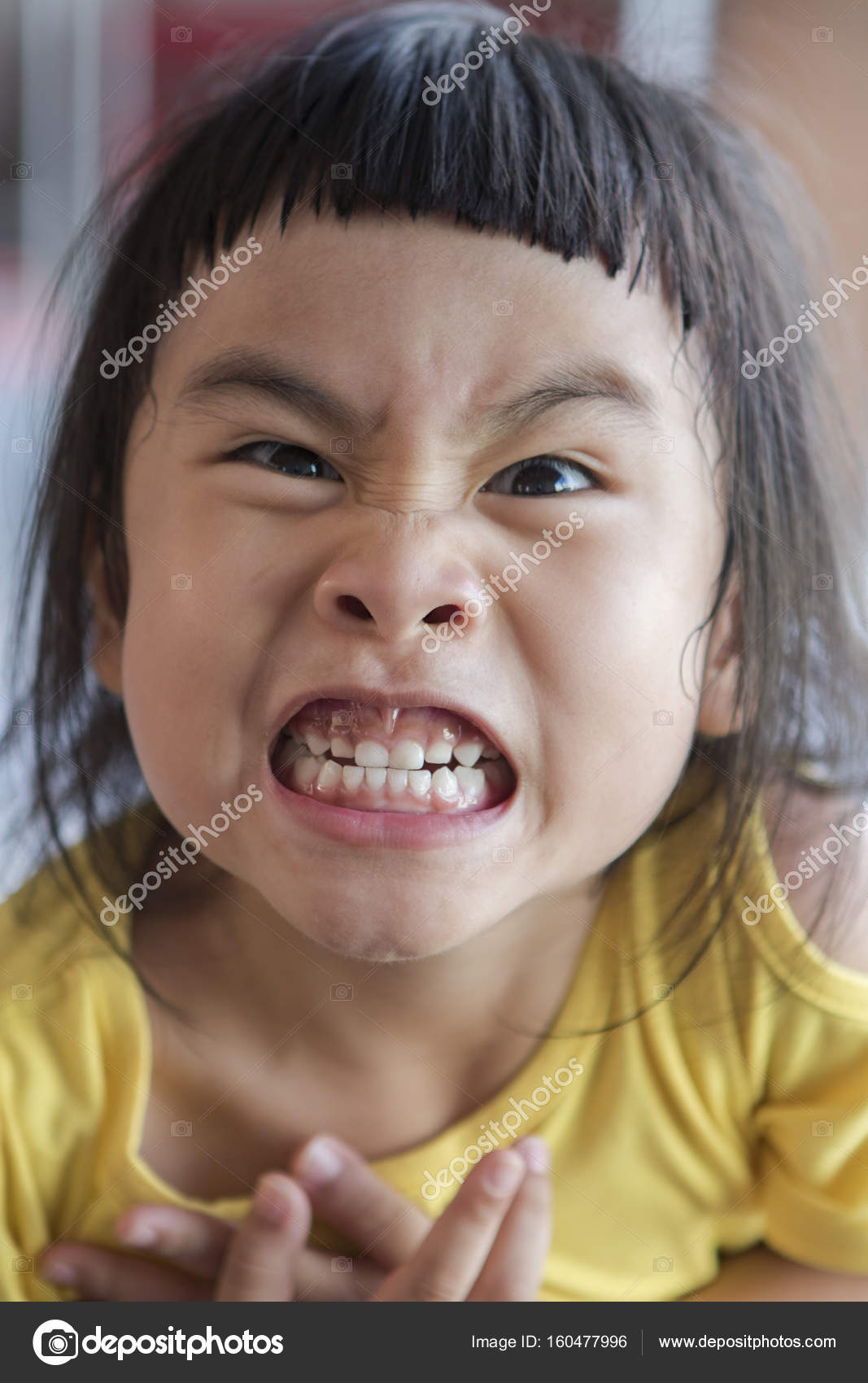 Funny face of asian children grin ,toothy face Stock Photo by ...