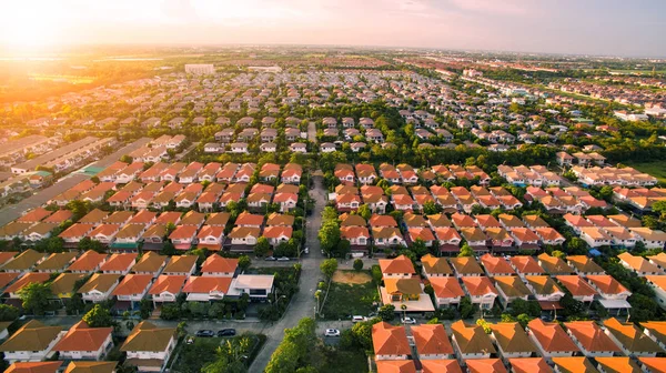 Aerial view of home village in bangkok thailand — Stock Photo, Image