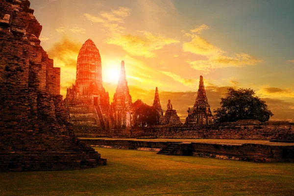 WAT chaiwattanaram ayutthaya il Dünya Mirası site une — Stok fotoğraf