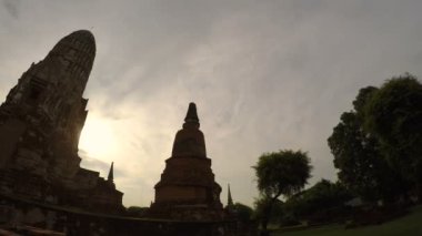wat ratchaburana ayutthaya heritage site Tayland'da Timelapse
