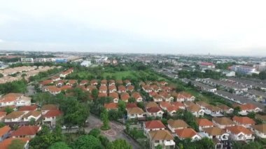 Tayland ev köyünün havadan görünümü kullanın emlak geliştirme ve Emlak Gayrimenkul iş için
