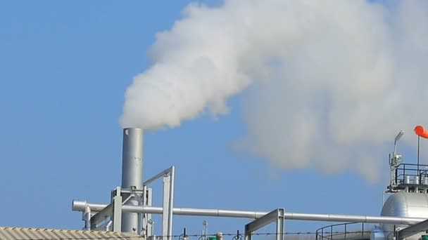 Bílý Kouř Proudící Továrny Vyčerpaná — Stock video