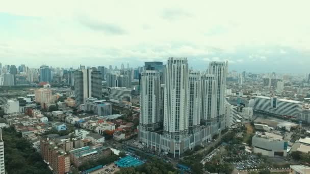 Bangkok Thailand Juni2017 Luftaufnahme Einer Hohen Eigentumswohnung Und Skyline Der — Stockvideo