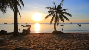 güzel günbatımı gökyüzü koh tao suratthani Tayland Güney