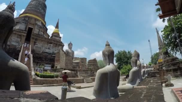 Timelaps Wat Yai Chaimonkol Ayutthaya Provice Thand — Wideo stockowe