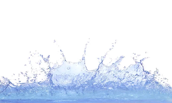 Salpicaduras de agua clara sobre fondo blanco uso para refrescarse y — Foto de Stock