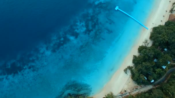 Вид Воздуха Пляж Острове Ньянг Самый Популярный Морской Пляж Андаманском — стоковое видео