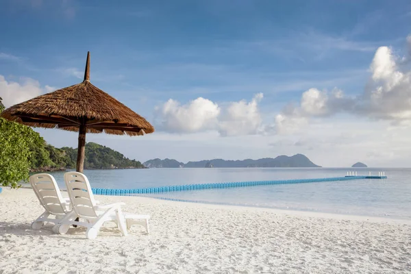 Bella Panoramica Spiaggia Sabbia Tropicale Bianca Nel Sud Andaman Isola — Foto Stock