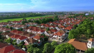 bangkok Tayland ev köyünün havadan görünümü
