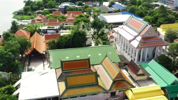 Vista Aérea Del Templo Buddhist Naufragio — Vídeos de Stock