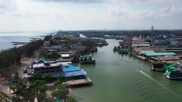 Vista Aérea Rio Rayong Leste Tailândia — Vídeo de Stock