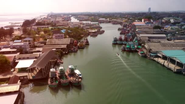 Vista Aérea Del Río Rayong Este Tailandia — Vídeos de Stock