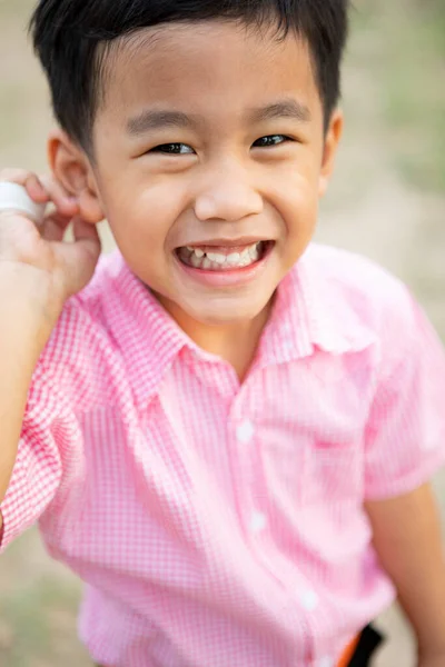 Asian Children Toothy Smiling Face Happiness Emotion — Stock Photo, Image