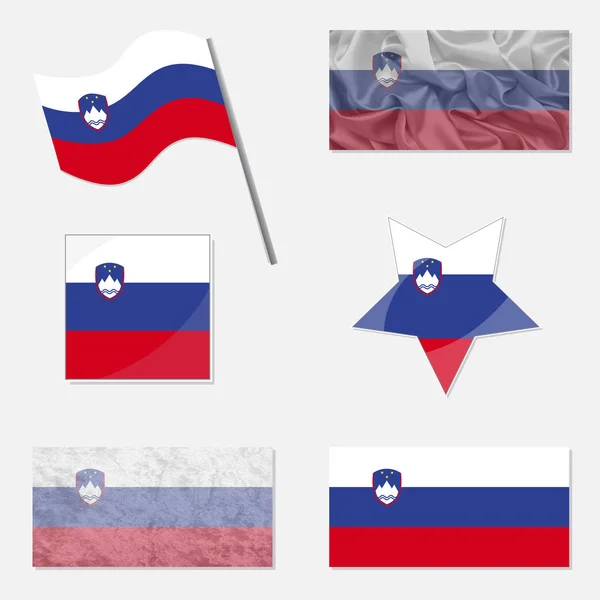 Комплект с флагами Словении — стоковое фото