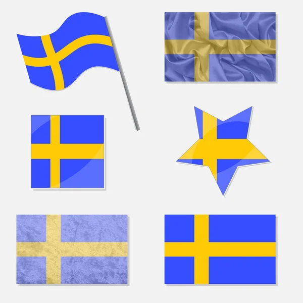 Conjunto com Bandeiras da Suécia — Fotografia de Stock