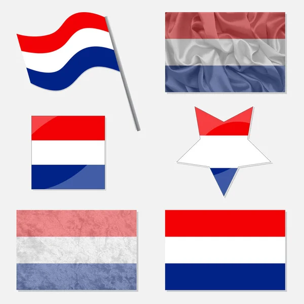 Set mit Flaggen der Niederlande — Stockvektor
