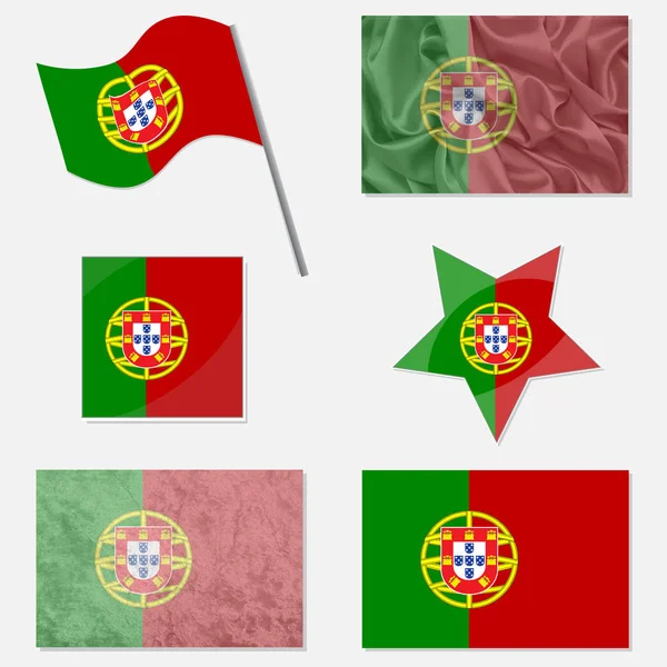 Conjunto com Bandeiras de Portugal — Vetor de Stock