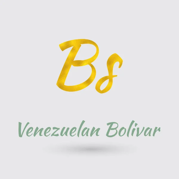 Символ Венесуэлы Валюта Золотым Текстуром Вектор Eps — стоковый вектор