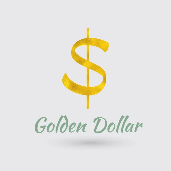 Symbol Dollar Currency Golden Texture Text Currency Name Vector Eps — Stock Vector