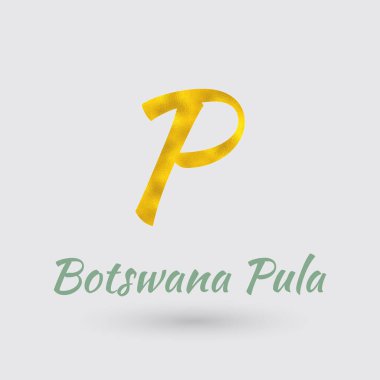 Altın Texture.Vector ES'lerle 10 Botsvana para birimi sembolü