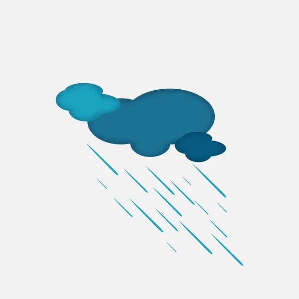 Icono Meteorológico Nube Lluviosa Con Borde Texturizado Aislado Sobre Fondo — Vector de stock