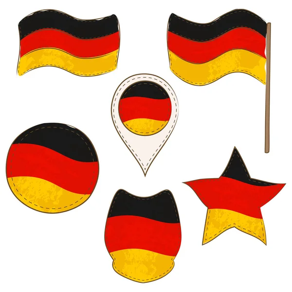 Flagga Tyskland Made Different Variations Som Flagga Med Och Utan — Stockfoto
