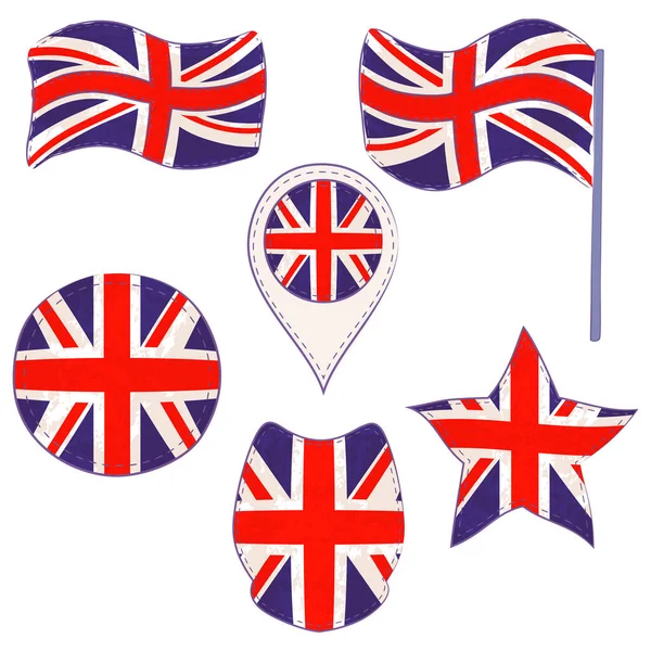 Bandera del Reino Unido Realizada en Formas Defferentes — Foto de Stock