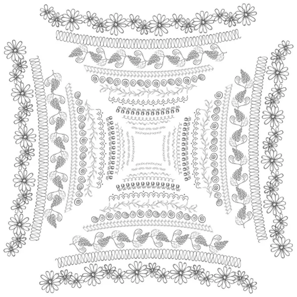 Ensemble avec cadres gris foncé en forme de carré — Image vectorielle