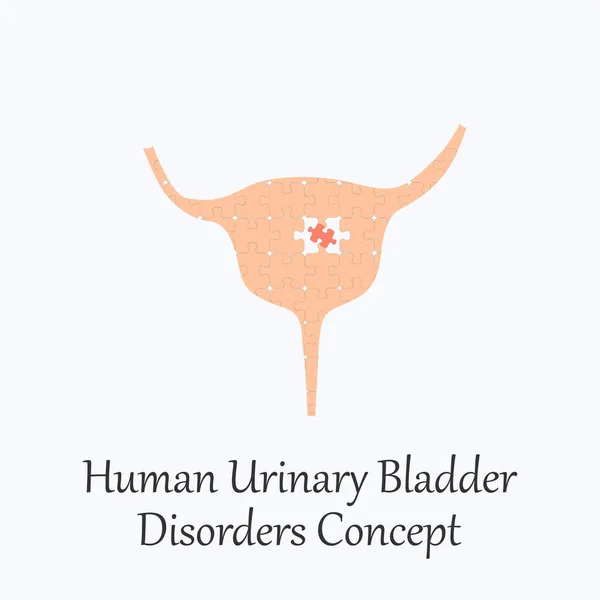 Vessie urinaire humaine remplie de modèle de puzzle — Image vectorielle