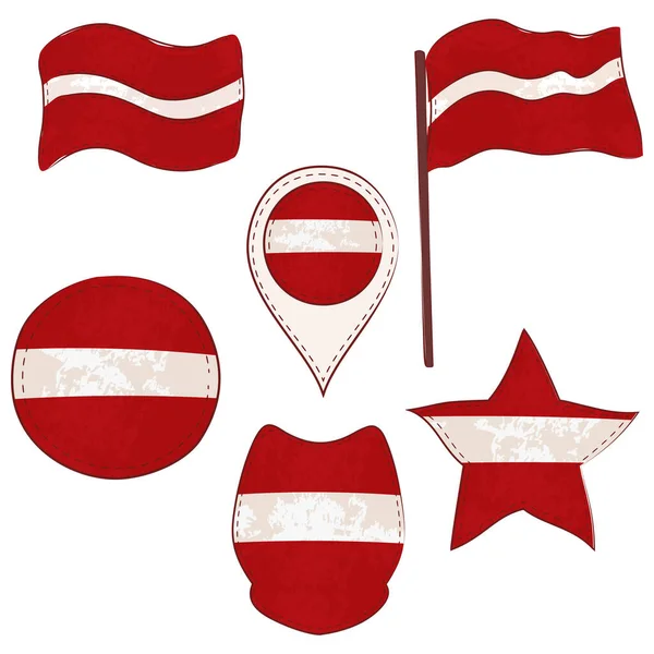 Прапор Латвії Виконується в убогих формах — стокове фото