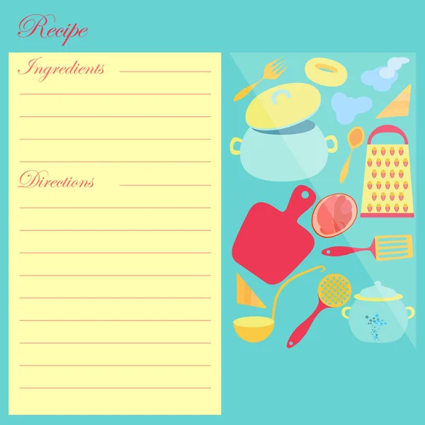 Das Rezeptblatt zum Kochen mit hellem Hintergrund — Stockfoto